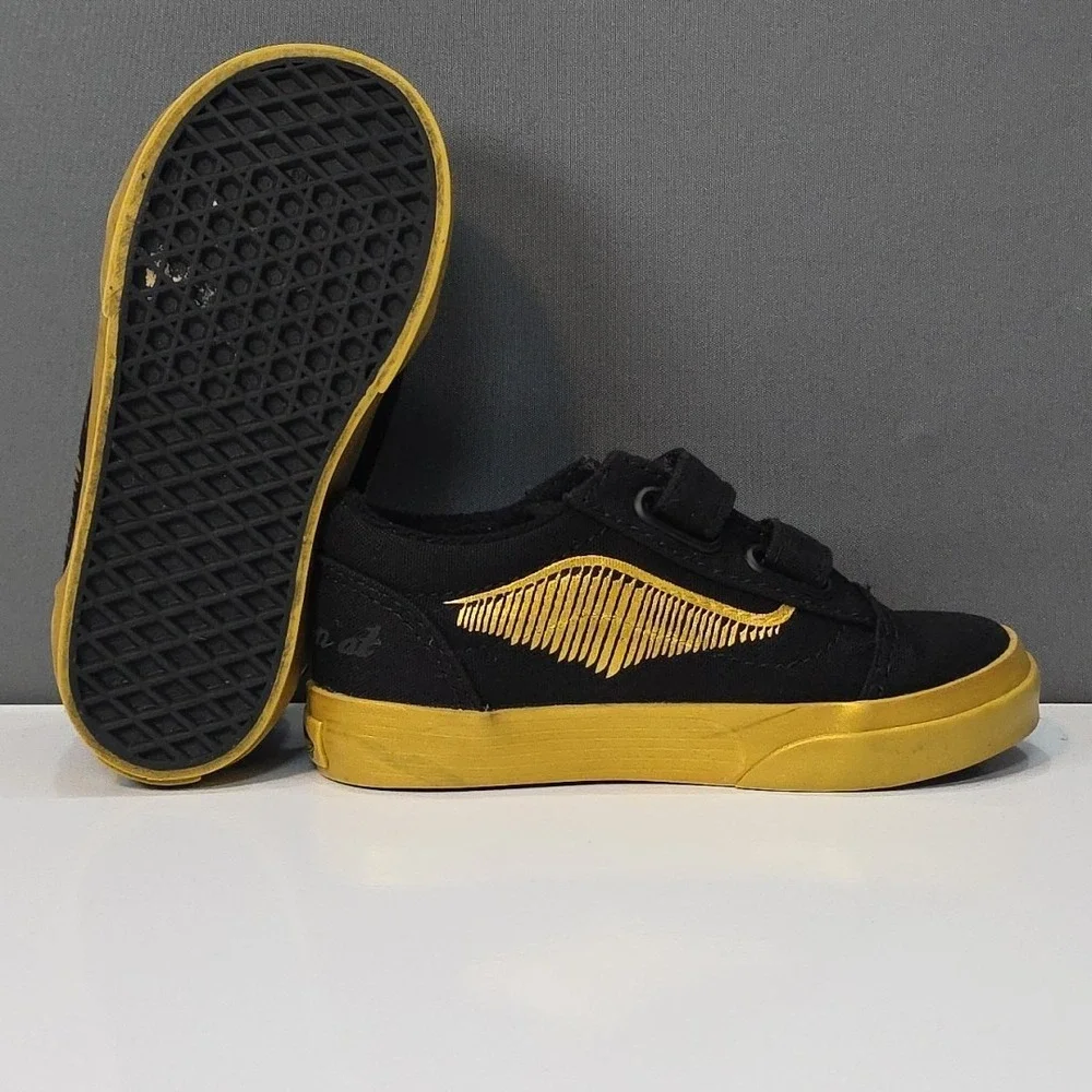 Vans Old Skool V Harry Potter Toddler Sneakers Golden Snitch Size 7‎ Toddler